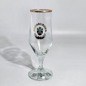 Augsburger Gold Rimmed Vintage Beer Glass Barware With Crest Design
